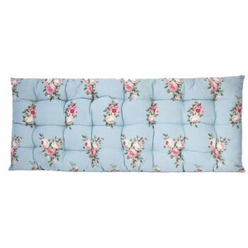 Vintage Blue Floral Padded Garden Bench Cushion, 2 of 5
