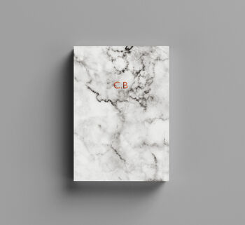 Personalised Custom Name White Marble A5 Notebook, 2 of 5
