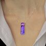 Purple Fused Glass Sterling Silver Pendant Necklace, thumbnail 3 of 12