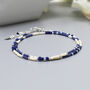 Lapis Lazuli And Sterling Silver Beaded Layered Wrap Bracelet, thumbnail 1 of 5