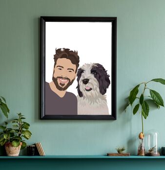 Custom Pet Mum Dad Portrait Dog Cat Gift Print, 11 of 12