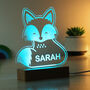 Personalised Cute Fox Wooden LED Night Light, thumbnail 10 of 10