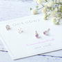October Dainty Birthstone Sterling Silver Studs, thumbnail 1 of 12