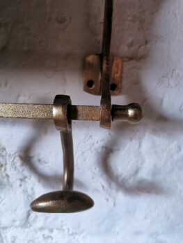 Antiqued Gold Retro Mirror Rack And Hooks, 4 of 5