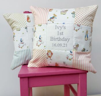 Peter Rabbit© 1st Birthday Cushion, 3 of 9