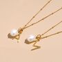 Gold Vermeil Pearl Initial Letter Personalized Necklace, thumbnail 8 of 12