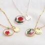 Personalised Pressed Birth Flower Pendant Necklace, thumbnail 3 of 12