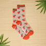 Womens Peach Fruit Bamboo Socks, thumbnail 1 of 5