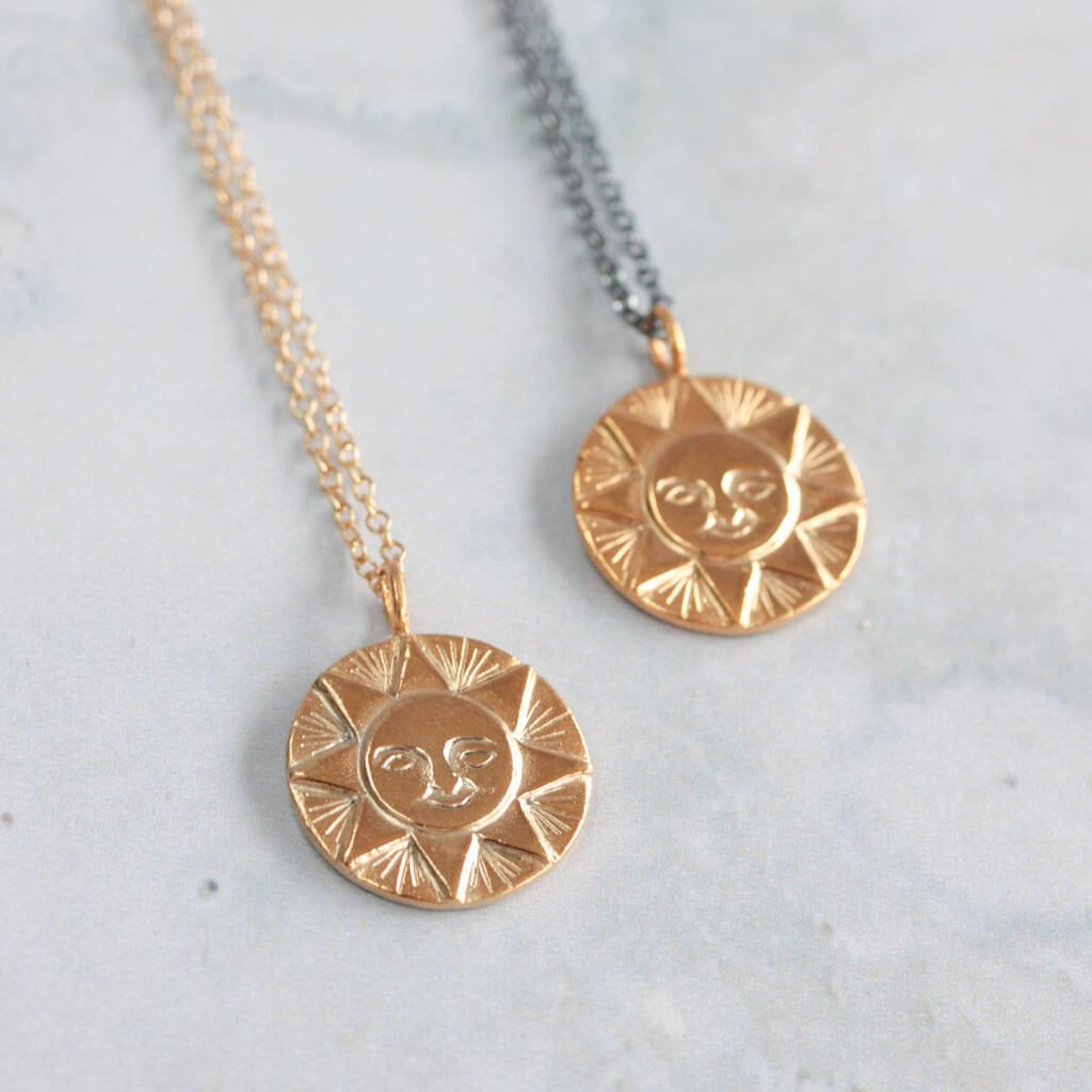 Smiling Sun Gold Necklace By Erica Jewellery | notonthehighstreet.com