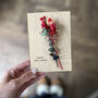 Wooden Dried Flower Christmas Card Gift, thumbnail 1 of 4