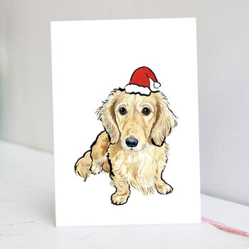 Long Haired Dachshund Christmas Card, 3 of 7