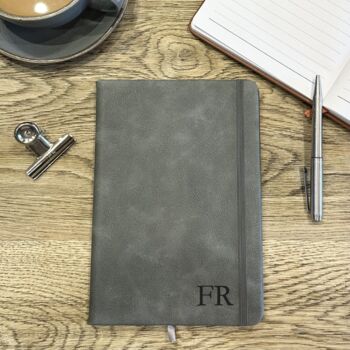 Personalised Faux Leather Initial Notebook, 4 of 4