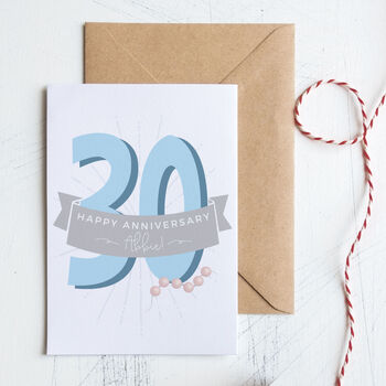 Personalised 30th Pearl Wedding Anniversary Card, 2 of 2