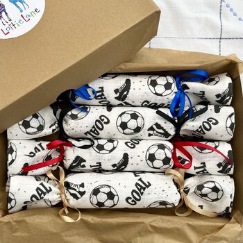 Football Themed Linen Napkin Crackers, 3 of 6