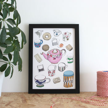 Tea And Biscuits A4 Giclee Print, Afternoon Tea Print By Rebecca ...