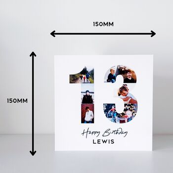 Personalised 13th Birthday Photo Collage Card, 3 of 8
