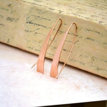 Tapered Bar Sterling Silver Elliptical Hoop Earrings, 11 of 12