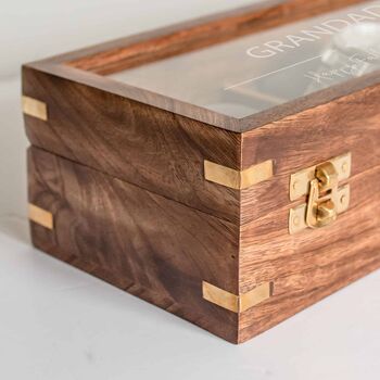 Personalised Three Watches Wood And Glass Watch Box, 2 of 7