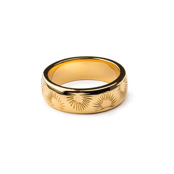 Chunky Palm Engraved Ring In 14k Gold Vermeil Plated, 2 of 10