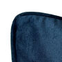 Super Soft Velvet Piped Cushion Pillow 43cm Mid Blue, thumbnail 2 of 3