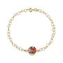 Real Flower Heart Chain 18ct Gold Plated Silver Bracelet – 11 Floral Styles, thumbnail 12 of 12