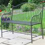 Vintage Grey Arch Backed Garden Bench, thumbnail 3 of 11