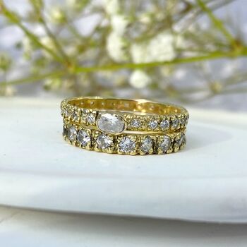 Shining Star Diamond Pave Engagement Ring, 3 of 5