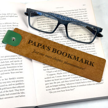 Personalised Message Leather Bookmark For Dad On Father's Day, 7 of 7