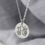 Sterling Silver Three Initial Monogram Necklace, thumbnail 1 of 3