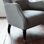 Bromley Wing Back Chair, Grey Wool, thumbnail 3 of 4
