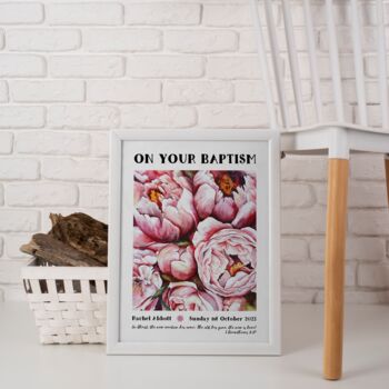 Personalised Baptism Flowers Print Baptism Gift, 4 of 5
