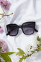 Black Full Lens Cat Eye Point Sunglasses, thumbnail 1 of 6