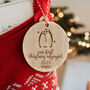 First Christmas Engaged Wooden Tree Bauble, thumbnail 3 of 6