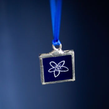 Forget Me Not Hand Engraved Glass Hanging Decoration, 4 of 6