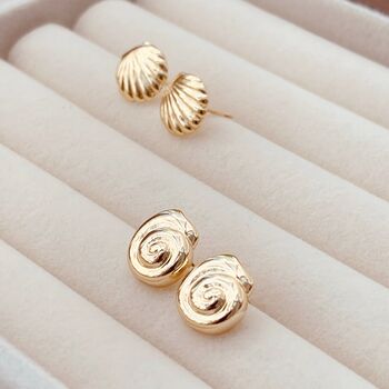 Spiral Shell Stud Earrings, 3 of 7