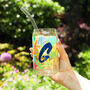 Personalised Floral Initial Printed Can Glass, thumbnail 1 of 6