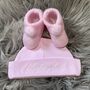 Baby Pink Embroidered Newborn Hat And Booties Gift Set, thumbnail 4 of 8