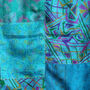 Teal Kantha Stitch Handmade Silk Scarf, thumbnail 5 of 6