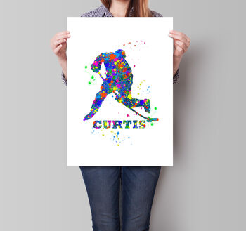 Personalised Ice Hockey Print, 3 of 4