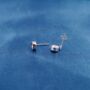 Round Dainty Pink Tourmaline Cz Stone October Silver Stud Earrings, thumbnail 4 of 9