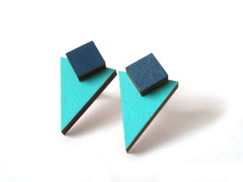 Geometric Triangle Stud Earrings, 2 of 6