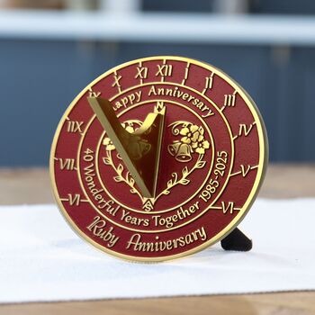 40th Ruby Anniversary Sundial Gift Celebration Present, 4 of 5