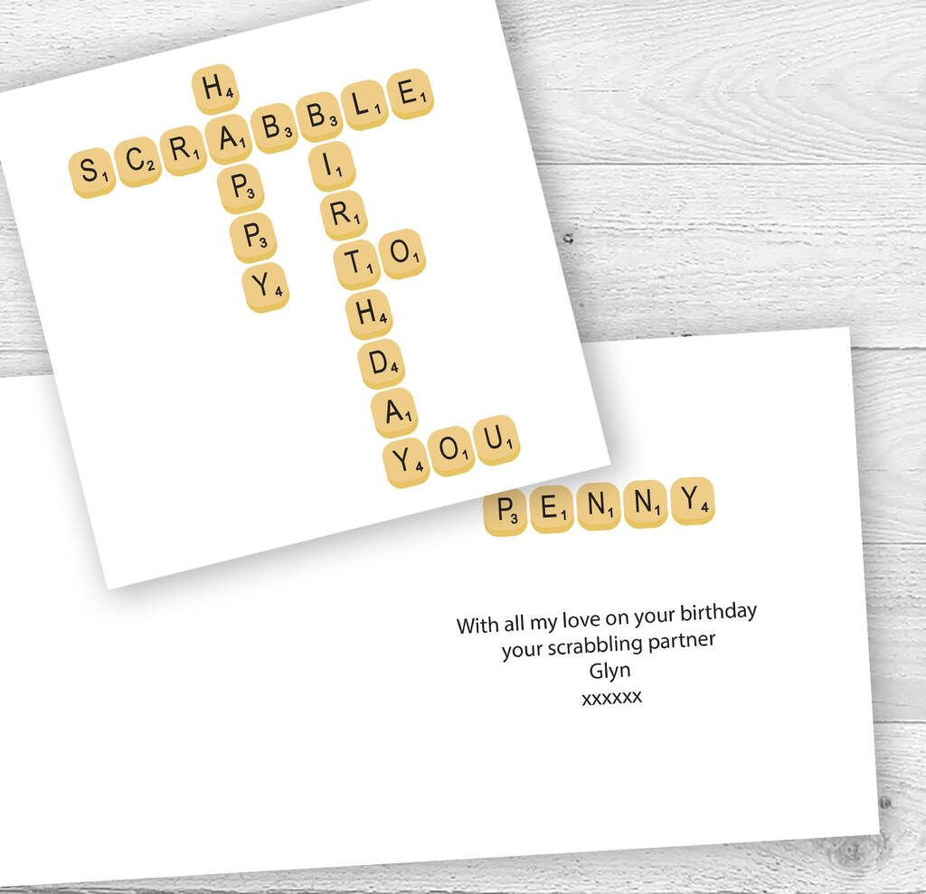 Personalised Scrabble Birthday Card