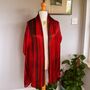 100% Mulberry Silk Scarf, Red And Black, thumbnail 10 of 10