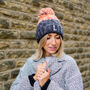 Ladies Personalised Initial Knitted Bobble Hat, thumbnail 1 of 11
