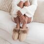 Luxury Faux Fur Women's Memory Foam Mule Slippers, thumbnail 9 of 12