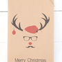 Personalised Hipster Reindeer Christmas Gift Bag, thumbnail 2 of 2