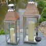Stainless Steel And Wood Candle Lantern, thumbnail 2 of 5