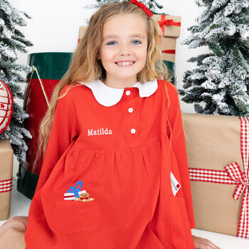 Girl's Personalised Christmas Gingerbread Nightdress, 2 of 6