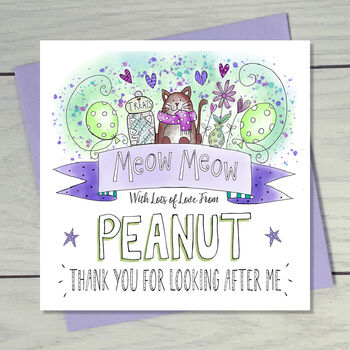 Thank You From The Cat Personalised Greeting Card, 7 of 12